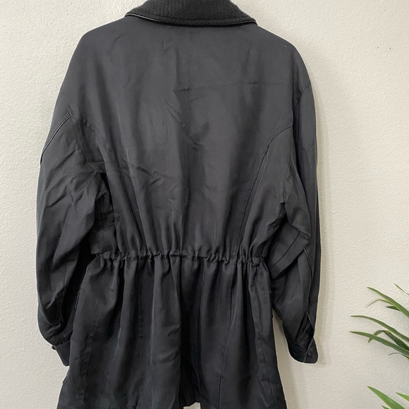 Vintage Vivaldi Made In Italy Silk Drop Waist Oversize Trench Coat Jacket - Picture 2 of 12